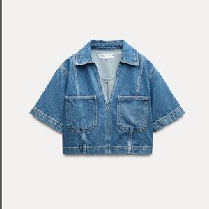 Zara Blue Denim Top
